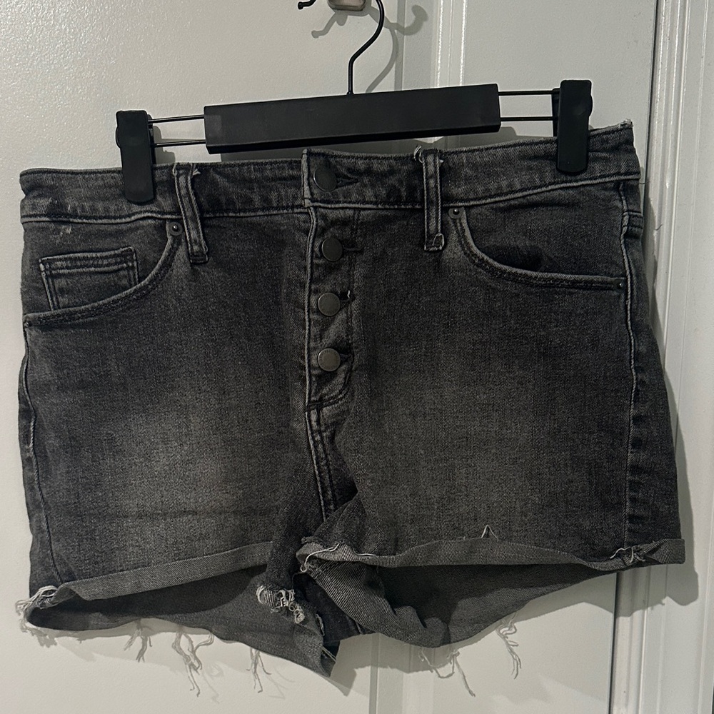 Light Wash Black Denim Jean Shorts